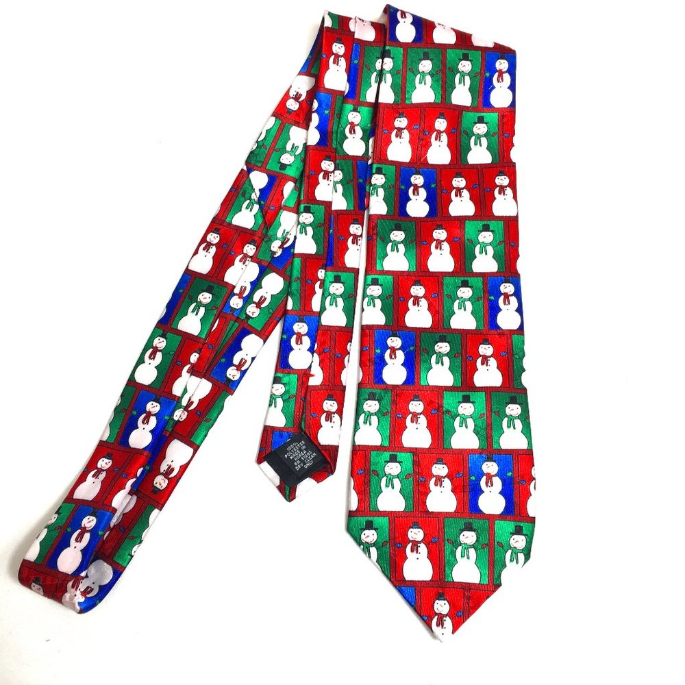 Snowman Christmas  Hallmark Neck Tie Vtg